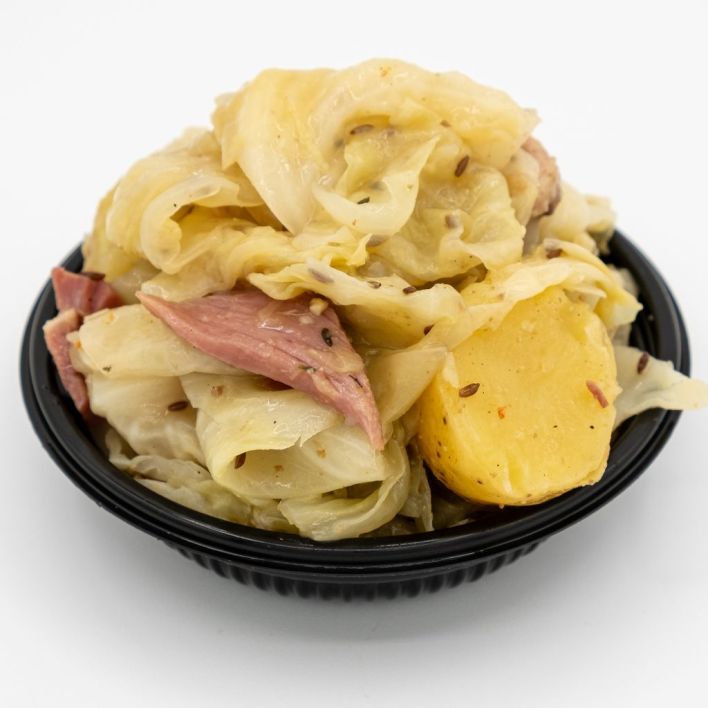 Cabbage and Potatoes with Sliced Corned Beef Heat and Serve 