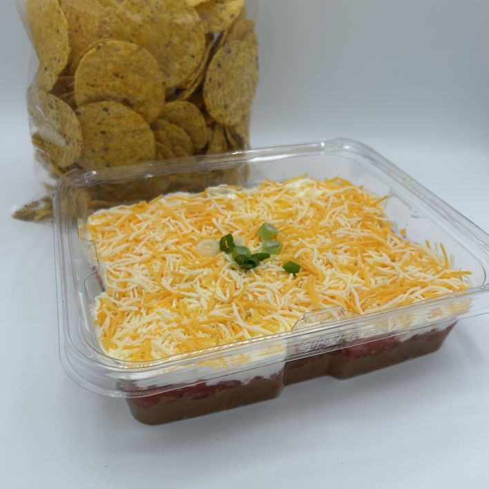 Layered Bean Dip w/ Tortilla Chips 