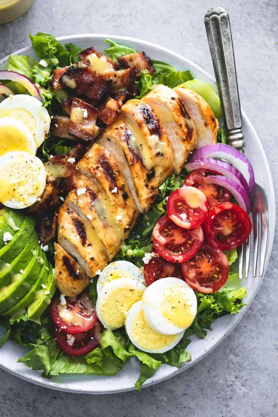 Cobb salad with honey mustard dressing