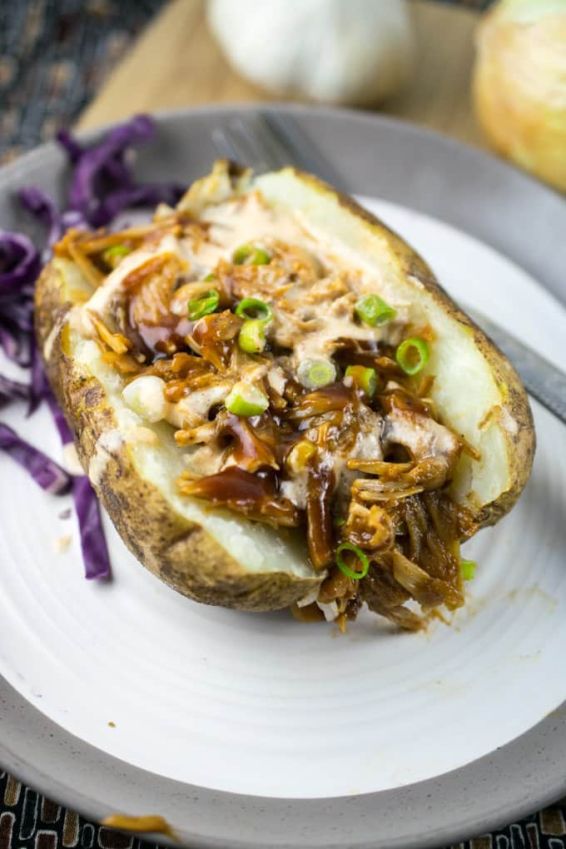 Pulled barbecue jackfruit with smashed potatoes