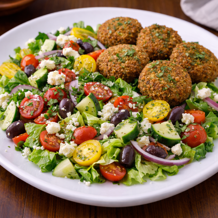 Greek Salad with Falafel