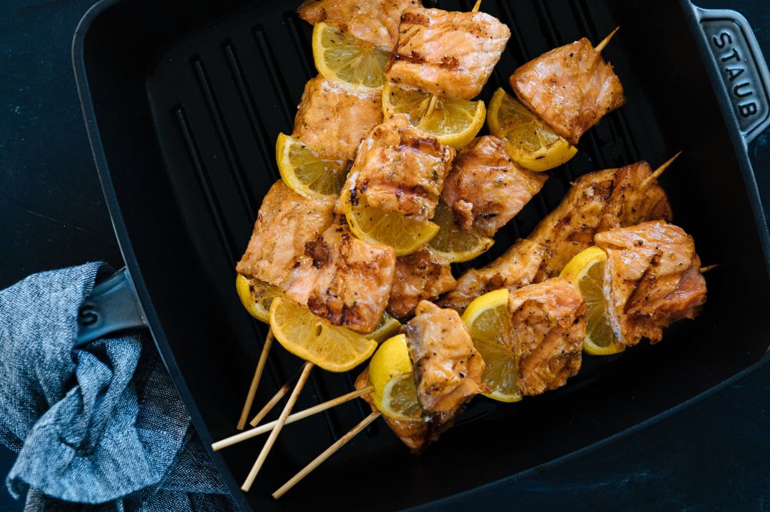 Grilled Salmon Shish Kabobs À La Carte