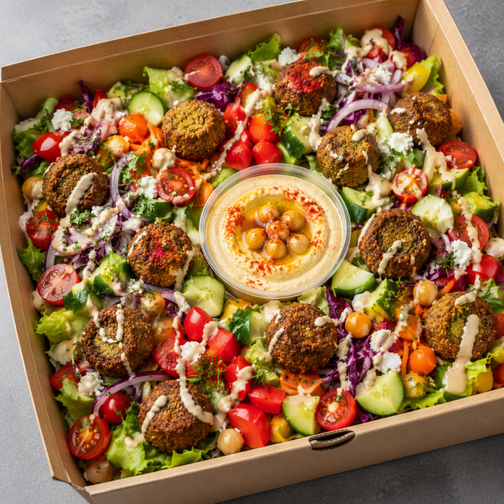 Large Falafel and Hummus Sharing Salad