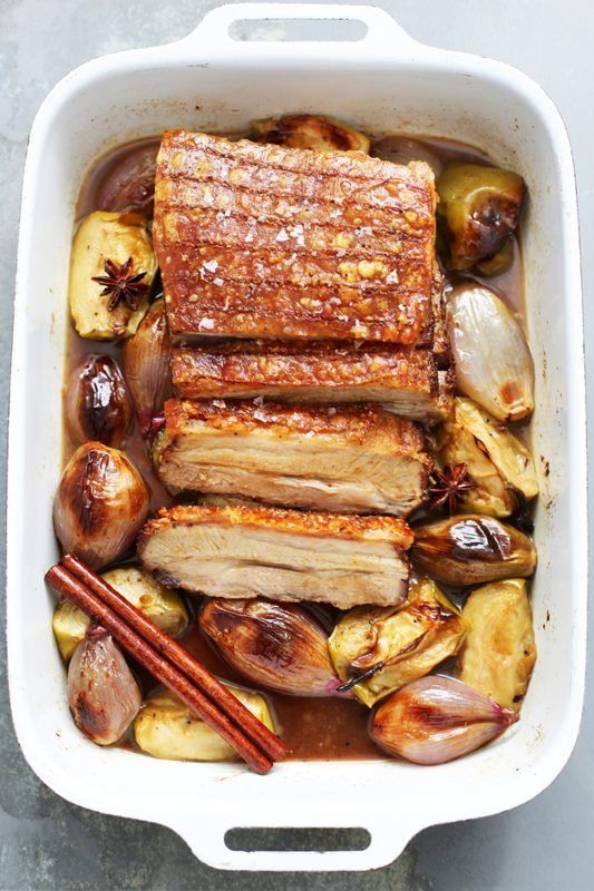 Roasted Pork Belly with Roasted Apples