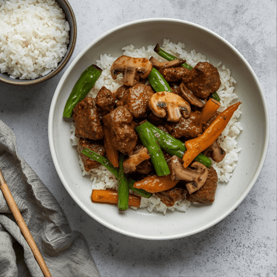 Beef Teriyaki, Green Pepper & Mushroom
