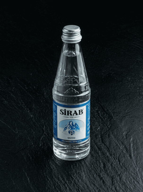 Glass bottle of still water SIRAB (0.33L)