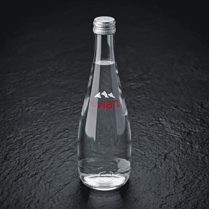 Glass bottle of still water EVIAN (0.33L)